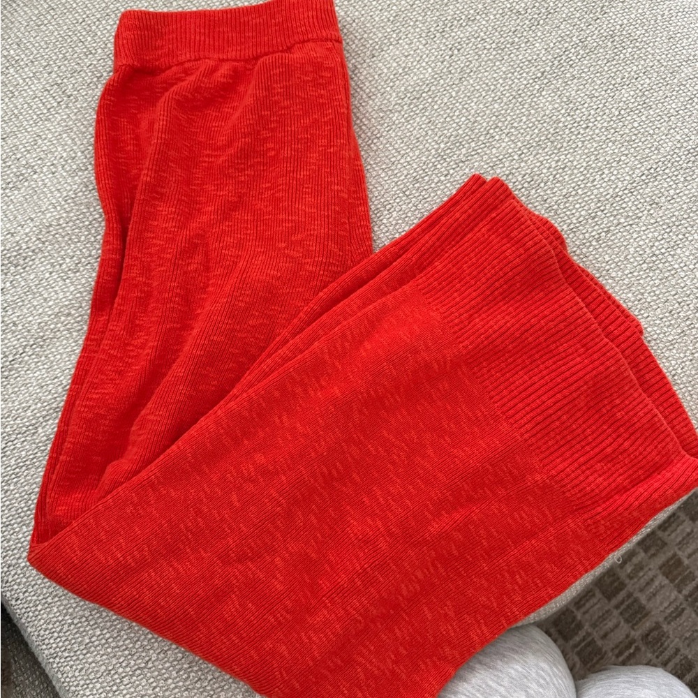 Free People Bright Red Knit Pants